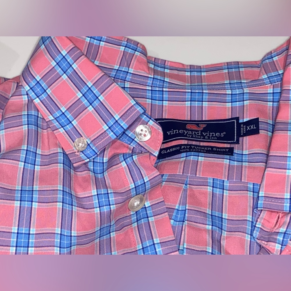 Vineyard Vines Men Shirt Tucker Shirt Cotton Button Up EUC 2XL Classic Fit